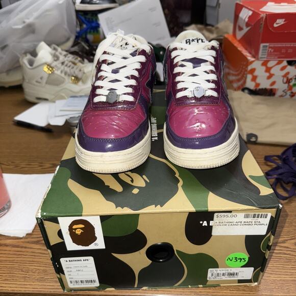 Size 7 Bape Bapesta Low Color Combo Purple Combo 10 BS578 - Picture 1 of 6